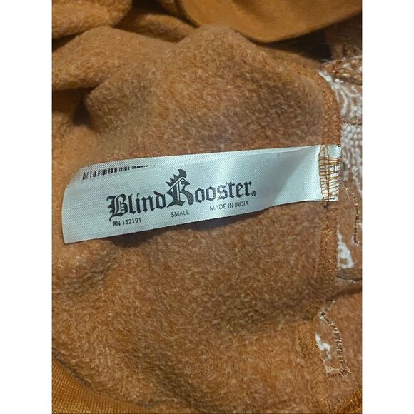 Blind Rooster Dragon Embroidered Brown Crewneck Sweatshirt Small Cotton Blend Un - Picture 5 of 6